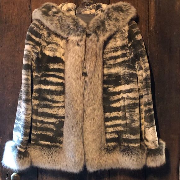 Rex Rabbit and Silver Fox 3/4 length coat - Picture 1 of 8